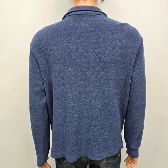 Polo Ralph Lauren 1/4 Quarter Zip AND Button Mockneck Sweater M Blue Red Pony - Picture 13 of 15